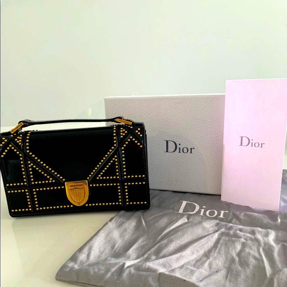 100% AUTHENTIC CHRISTIAN Dior Studded DIORAMA